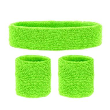 Set bandeau & poignets vert fluo