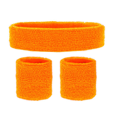 Set bandeau & poignets orange fluo