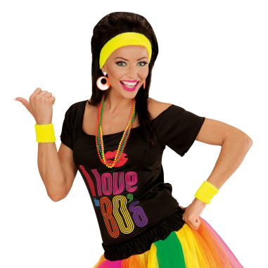 Set bandeau & poignets fluo jaune