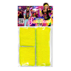 Set bandeau & poignets jaune fluo 2