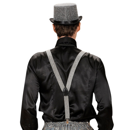 Bretelles sequins argentées adulte