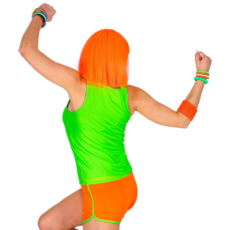 Short orange fluo femme