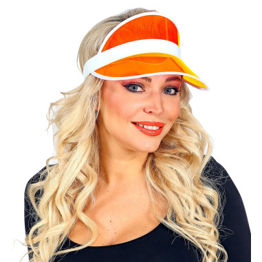 Casquette visière orange Années 80 adulte