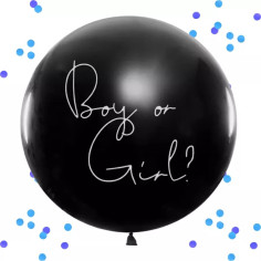 Ballon confettis géant gender reveal bleu