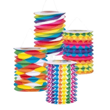 12 Lampions multicolore