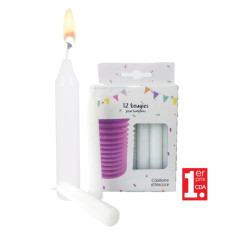 Lot de 12 bougies blanche pour lampions