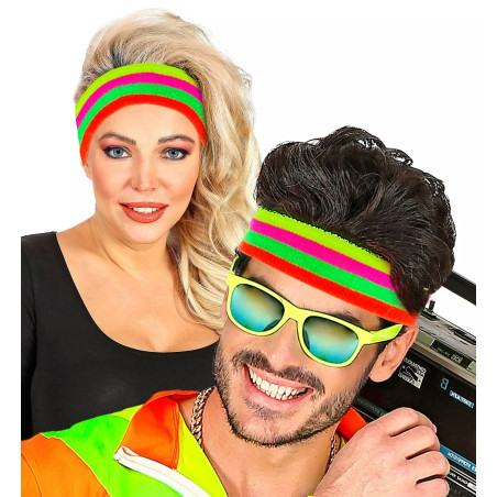 Bandeau fluo pour tête multicolore