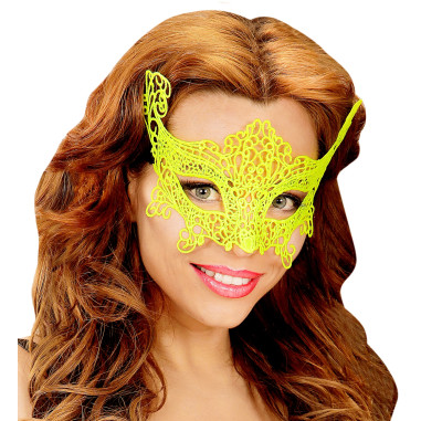 Loup jaune fluo en dentelle