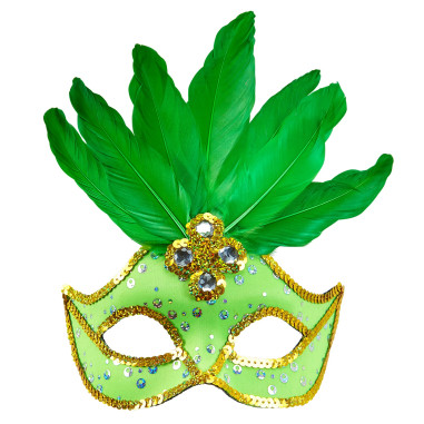 Loup holographique à paillettes vert fluo