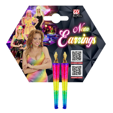 Boucles d'oreilles cônes fluo femme