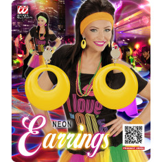 Boucles d'oreilles jaunes fluo 2