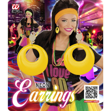 Boucles d'oreilles jaunes fluo