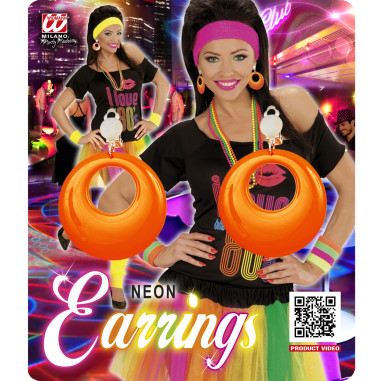 Boucles d'oreilles oranges fluo femme