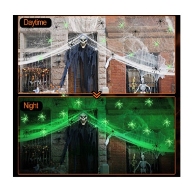 Toile d'araignée 200g avec 20 araignées halloween