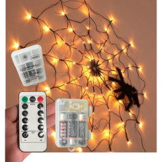 Toile LED 1m avec 1 araignée 34 cm