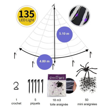 Toile 135 LED 5.10 X 4.80 mètres avec...