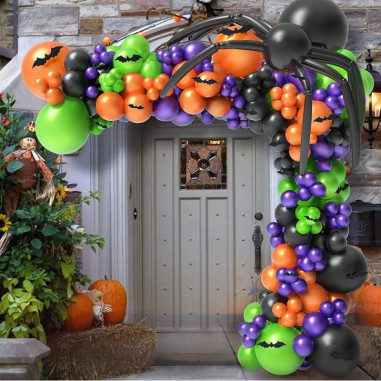 Kit 154 ballons Araignée/chauve-souris Halloween et accessoires
