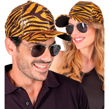 Casquette zèbre orange fluo