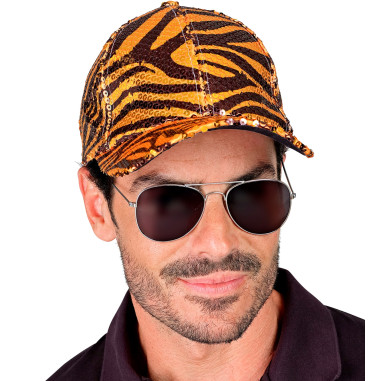 Casquette zèbre orange fluo