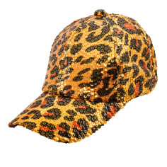 Casquette à sequins léopard orange