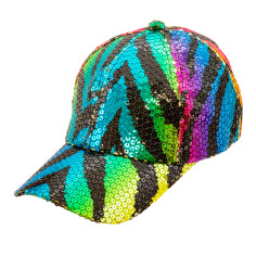Casquette à sequins tigre multicolore