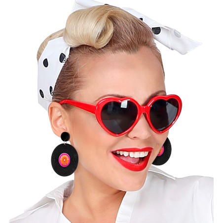 Couleur de Nuit - Boucles d'oreilles disque vinyle 80's