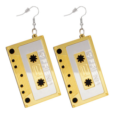 Couleur de nuit - Boucles d'oreilles cassettes audio 80's
