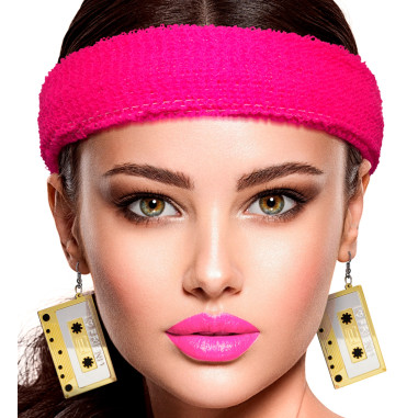 Couleur de nuit - Boucles d'oreilles cassettes audio 80's