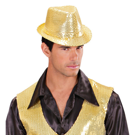 Couleur de Nuit - Chapeau doré à paillettes