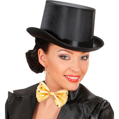 Noeud papillon doré à paillettes