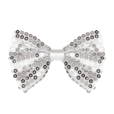 Couleur de Nuit - Noeud papillon argenté à paillettes