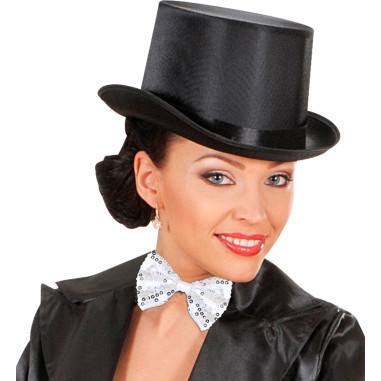 Couleur de Nuit - Noeud papillon argenté à paillettes