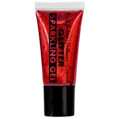Gel maquillage rouge à paillettes
