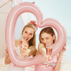 Ballon cadre coeur rose clair 2