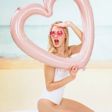 Ballon cadre coeur rose clair