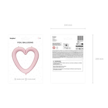 Ballon cadre coeur rose clair