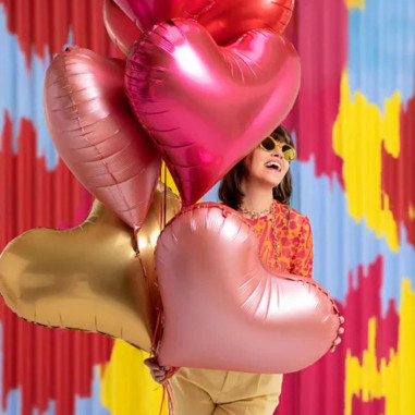 Ballon coeur doré aluminium 75 x 64,5 cm Couleur de Nuit