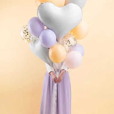Ballon coeur blanc aluminium 75 x...