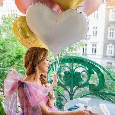 Ballon coeur blanc aluminium 75 x...