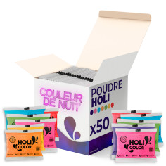 Poudre Holi en 75 g - Lot de 50 Sachets