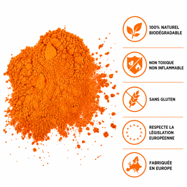 Sachet poudre holi ORANGE - 1kg