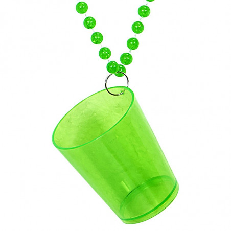 Collier vert Fluo Verre à Shoot