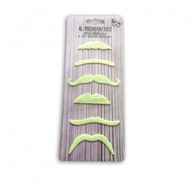 Moustaches Phosphorescentes - Lot de 6