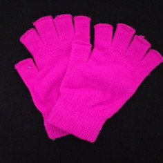 Mitaine rose Fluo en Laine 2