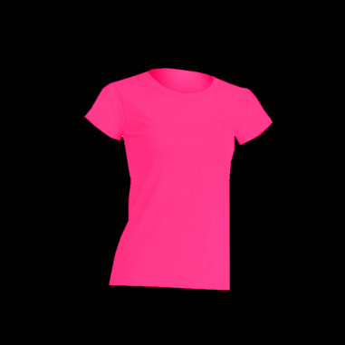 T Shirt Fluo Frau Rosa Abend Fluo Farbe Der Nacht