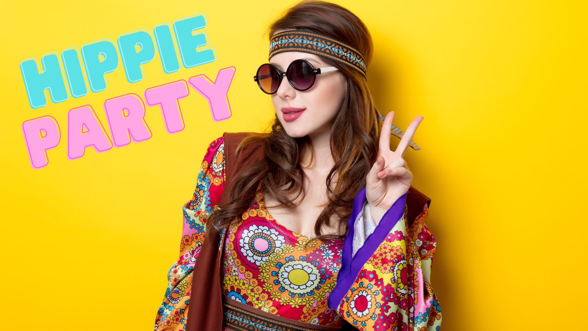 Déguisement hippie robe coloré pour femme (Taille: No selection: L)